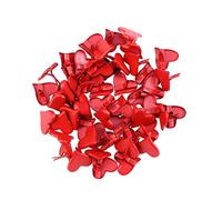 Amosfun Lot de 50 Mini Attaches parisiennes en Forme de cœur pour Scrapbooking, Loisirs créatifs (Rouge)