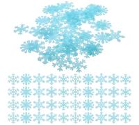 Amosfun Lot de 50 stickers muraux phosphorescents en forme de flocon de neige pour fenêtre de Noël - Décoration murale - Bleu