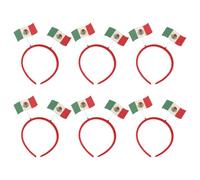 Amosfun Lot de 6 Bandeaux de Supporter Mexicains en Tissu Léger, Bandeaux Drapeau National Vert Blanc Rouge, Accessoires de Fête pour Matchs de Football et Événements Festifs