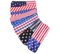 Amosfun Lot de 6 Bandeaux Élastiques Larges pour Sport Drapeau Américain, Absorbants et Lavables en Polyester et Polyuréthane, 4 Juillet et Tenue Décontractée