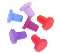 Amosfun Lot de 6 bouchons de bouteille de vin en silicone de qualité alimentaire avec joint hermétique pour la conservation du vin, facile à nettoyer, anti-fuite, multicolore