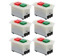 Amosfun Lot de 6 Interrupteurs à Bouton-Poussoir 5A Modèle 5 pour Meuleuse Industrielle Interrupteur Robuste Marche/Arrêt Compatible Perceuse et Machine de Découpe D’Atelier Usage