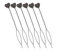 Amosfun Lot de 6 Outils de Tressage en Plastique Noir de Cœur pour Garçon et Filles et Hommes, Design Polyvalent et Stylé pour Perler et Tresser Rapidement les Cheveux