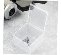 Amosfun Lot de 6 petites boîtes de rangement en plastique transparent avec couvercles à charnière, organiseurs compacts et transparents pour bijoux, dents, quincaillerie, étuis polyvalents