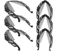 Amosfun Lot de 6 Pinces à Cheveux Fleuries en Plastique, Grosse Taille 14 Cm et Moyenne 11 Cm, Motifs Fleur et Poisson, Clips Cheveux pour Coiffe de Fille, Accessoires Coiffure Quotidiens