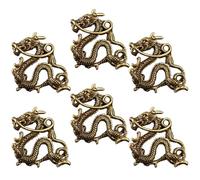 Amosfun Lot de 6 Porte-clés Breloques en Laiton Pendentif Dragon Vintage Rétro, Décoration Suspendue Diy, Ornement Zodiacal Solide pour Fabrication de Bijoux et Présents Artisanaux