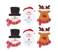 Amosfun Lot de 6 porte-couverts de Noël en forme de dessin animé Argenté
