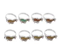 Amosfun Lot de 8 Bagues Fantaisie Ajustables à Changement de Couleur Thermosensible, Bijoux D'humeur pour Femmes et Garçon et Filles, Anneaux Animalier Ludiques pour Déguisements, Fêtes