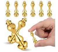 Amosfun Lot de 8 Embouts de Poteaux en Fer Doré, Connecteurs Polyvalents pour Garde-Corps de Meubles, Cave à Vin et Chariot de Service, Design Traversant Robuste pour Bricolage