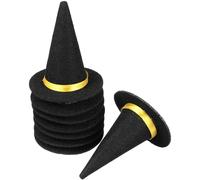 Amosfun Lot de 8 Mini Chapeaux de Sorcière en Feutre, Couvercles de Bouteille Décoratifs, Accessoires DIY pour Halloween, Chapeaux Noirs 3,5 CM, Décorations Festives pour Bouteilles de