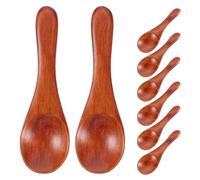 Amosfun Lot de 8 petites cuillères en bois : pour miel, thé, confiture, glaces, épices et condiments - Ustensiles de cuisine pour la maison, l'hôtellerie et les restaurants