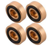 Amosfun Lot de 8 Pieds Antidérapants en Alliage D’aluminium Doré, Rehausseurs de Planche à Découper 30 Mm de Diamètre X 10 Mm de Hauteur, Pieds Robustes et Stables pour Planches