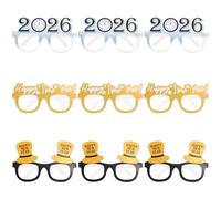 Amosfun Lot de 9 Lunettes de Soleil « bonne Année 2026 », Accessoires Photo pour Fête Du Nouvel An, Décorations pour Fêtes Du Nouvel An 2026