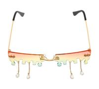 Amosfun Lunettes de Soleil sans Monture Design Goutte D'eau, Légères et Flatteuses pour Petit Visage, Ambiance Estivale Lors de Festivals et Fêtes Costumées