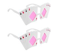 Amosfun Lunettes Rigolotes De Fête Avec Cartes À Jouer Accessoires Photo Pour Soirée Carnaval 7X5 Pouces Décoration Ludique