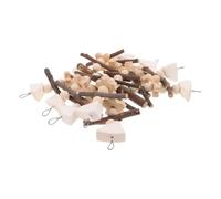 Amosfun Mâcher pour Oiseaux en Bois Naturel, Suspendu pour Cages, Forme Diverse, Stimule Énergie Interactive, pour Grands Oiseaux et Perruches