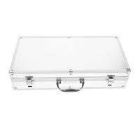 Amosfun Mallette Rigide en Alliage D'aluminium Argenté 2 Compartiments pour Microphone sans Fil, Protection Rembourrée pour Transport Sécurisé en Voyage