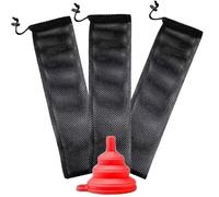 Amosfun Mangeoire Suspendue pour Oiseaux Lot de 3 Paquet en Filet Nylon, Pochettes Solides à Cordon de Serrage, pour Graines et Alimentation Espaces Extérieurs