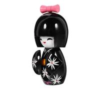 Amosfun marionnette poupée Kimono modèle de poupée Petite Fille décoration intérieure poupée Traditionnelle Japonaise décor en Bois poupées japonaises en Bois décor de Bureau Noir