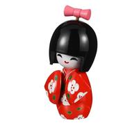 Amosfun marionnette poupée Kimono poupée décor à la Maison poupée Kimono Traditionnelle Japonaise poupée de Kimonos en Bois Artisanat de poupée Kimono en Bois décor de Bureau Bouleau Rouge