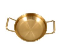 Amosfun Marmite Coréenne Inoxydable avec Double Poignées Casserole Légère et Lisse pour Cuisson Maison et Camping Pot de Cuisson Multifonction pour Nouilles et Fruits de Mer