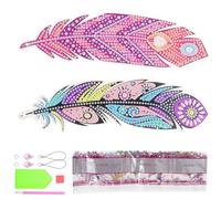 Amosfun Marque-pages Délicats en Acrylique Forme Plume Pendentif Décoratif pour Suivi de Lecture, pour Bibliothèques et Bureaux, 1 Set Coloré