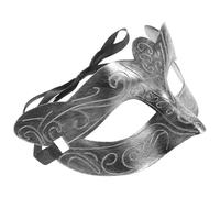 Amosfun Masque de Mascarade Masculin Rétro Demi Visage Plastique Argenté