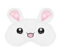 Amosfun Masque de Nuit Lapin Blanc en Peluche, Bandeau Élastique Confortable, Masque Yeux Sommeil Déplacements