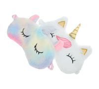 Amosfun Masque de Sommeil 2pcs Yeux Licorne Peluche Confortable pour Dormir Paisiblement et Style Mignon, pour Femmes et Voyages
