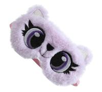 Amosfun Masque de Sommeil Bandeau Élastique Confortable Cartoon en Peluche Doux et Mignon pour Adultes et Filles pour Voyage et Train pour Relaxation