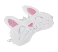 Amosfun Masque de Sommeil Cache-œil Confortable Lapin en Peluche Blanc Doux et Élastique pour Dormir, pour Voyages en Train et Détente