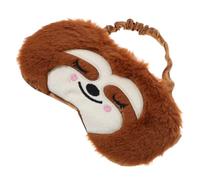 Amosfun Masque de Sommeil en Peluche Mignon Paresseux Marron Bandeau Élastique Réglable, Cache-yeux Léger et Occultant pour Sieste au Bureau ou Nuit Paisible