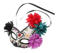 Amosfun Masque Demi-visage du Jour des Morts, Mexicain Traditionnel