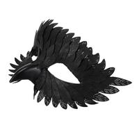 Amosfun Masque Demi-visage Hibou Noir en Plastique pour Bal Masqué