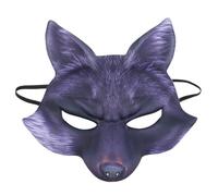 Amosfun Masque Demi Visage Renard En Eva Masque Animal Cosplay Accessoire Carnaval Halloween Mascarade Costume Léger Et Confortable Pour Fête Déguisée