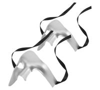 Amosfun Masque Demi-visage Vintage Argenté en Plastique 2 Pièces