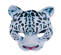 Amosfun Masque d'Halloween en EVA - Léopard des neiges - Masque animal - Pour Pâques, carnaval, fête, mascarade - Demi-masque pour Halloween