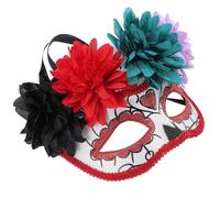 Amosfun Masque du Jour des Morts Fleur, Masque de Bal Masqué, Plastique