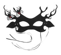 Amosfun Masque Gothique Demi-visage Araignée Cornes Noir Ambiance Halloween
