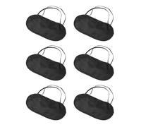 Amosfun Masque pour les yeux, Lot de 6, bandeau de sommeil en polyester et éponge, noir, s'adapte à presque toutes les tailles de tête, hôtel et train