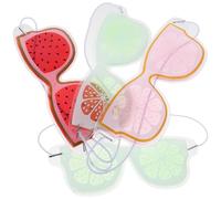 Amosfun Masque Yeux Réutilisable 4 Pièces en Gel Pvc Froid et Chaud, Pack de Compresses Décoratives Fruits, Masque Oculaire Portatif pour Relaxation, Sommeil et Fatigue, Usage Domestique