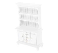 Amosfun Meubles de Maison de poupée vitrine Miniature en Bois Mini étagère en Bois Meuble bibliothèque Miniature Petit Cabinet Artisanal Mini Armoire pour l'artisanat Mini Meubles Blanche