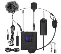 Amosfun Microphone sans Fil Cravate pour Conférences et Discours Débutants | Son Clair, Design Léger, Usage Simple, Boîtier Abs Noir, Liberté sans Fil, Adapté aux Novices