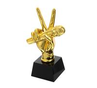 Amosfun Microphone Trophy Vintage Design Resin Award for Music Lovers and Public Speaking Events Retro Stage Recognition Ornament for Karaoke Parties and Competitions