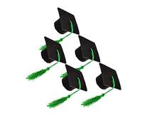 Amosfun Mini Bouteille De Vin Verte en Forme De Chapeau De Docteur 5 Pièces Décorations De Bouteille À Pompon pour Fête