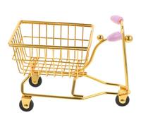 Amosfun Mini Chariot en Fer Doré pour Maquillage, Support de Séchage et Rangement D’éponge à Maquillage, Accessoire Décoratif de Bureau, Organisateur Pratique pour Salle de Bain