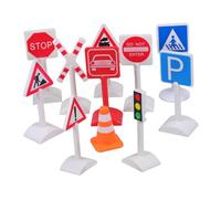 Amosfun Mini de Panneaux Routiers Réalistes pour Éducation Routière Garçon Fille Accessoires Micro Paysage pour Modélisme Signalisation pour Jeux et Apprentissage