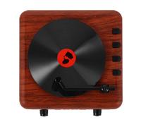 Amosfun Mini Enceinte sans Fil Portable Style Tourne-Disque Vinyle Rétro Caisson de Basses Intégré en Abs pour Bureau et Usage Mobile