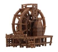 Amosfun Mini Fontaine Intérieur avec Roue à Eau Résine Décoration De Réservoir De Poissons Et Accessoires De Paysage pour Bureau Et Jardin Zen Élément Rotatif pour Ambiance