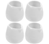 Amosfun Mini Pichets à Lait en Céramique Blanche, 4 Pièces Bec Verseur, pour Crème et Sauces Cuisine